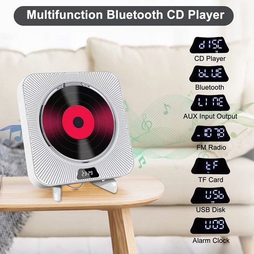 Portable wall mounted cd - bt, wall-mounted